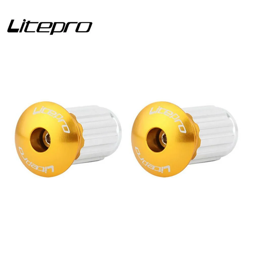 Litepro 1 pair foldable bicycle handlebar plug bicycle handlebar cover aluminum alloy road bike handlebar end cap accessory