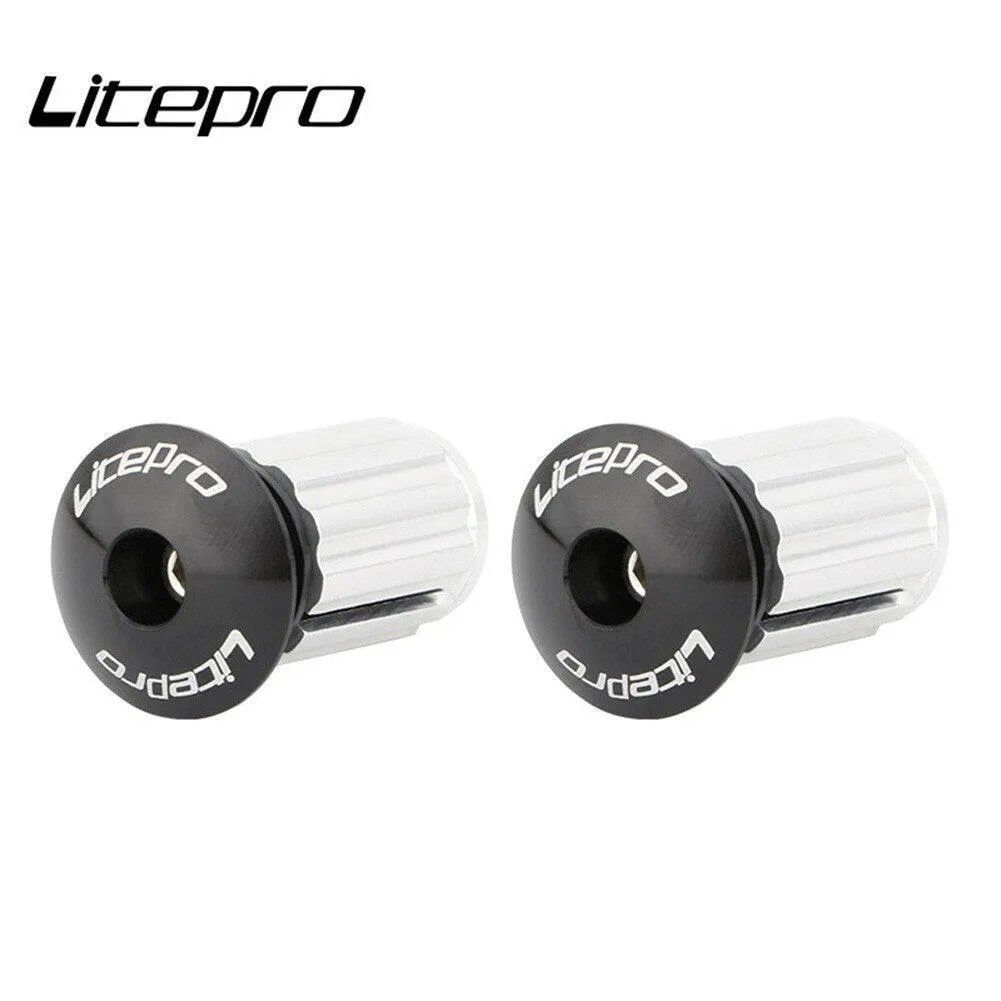 Litepro 1 pair foldable bicycle handlebar plug bicycle handlebar cover aluminum alloy road bike handlebar end cap accessory