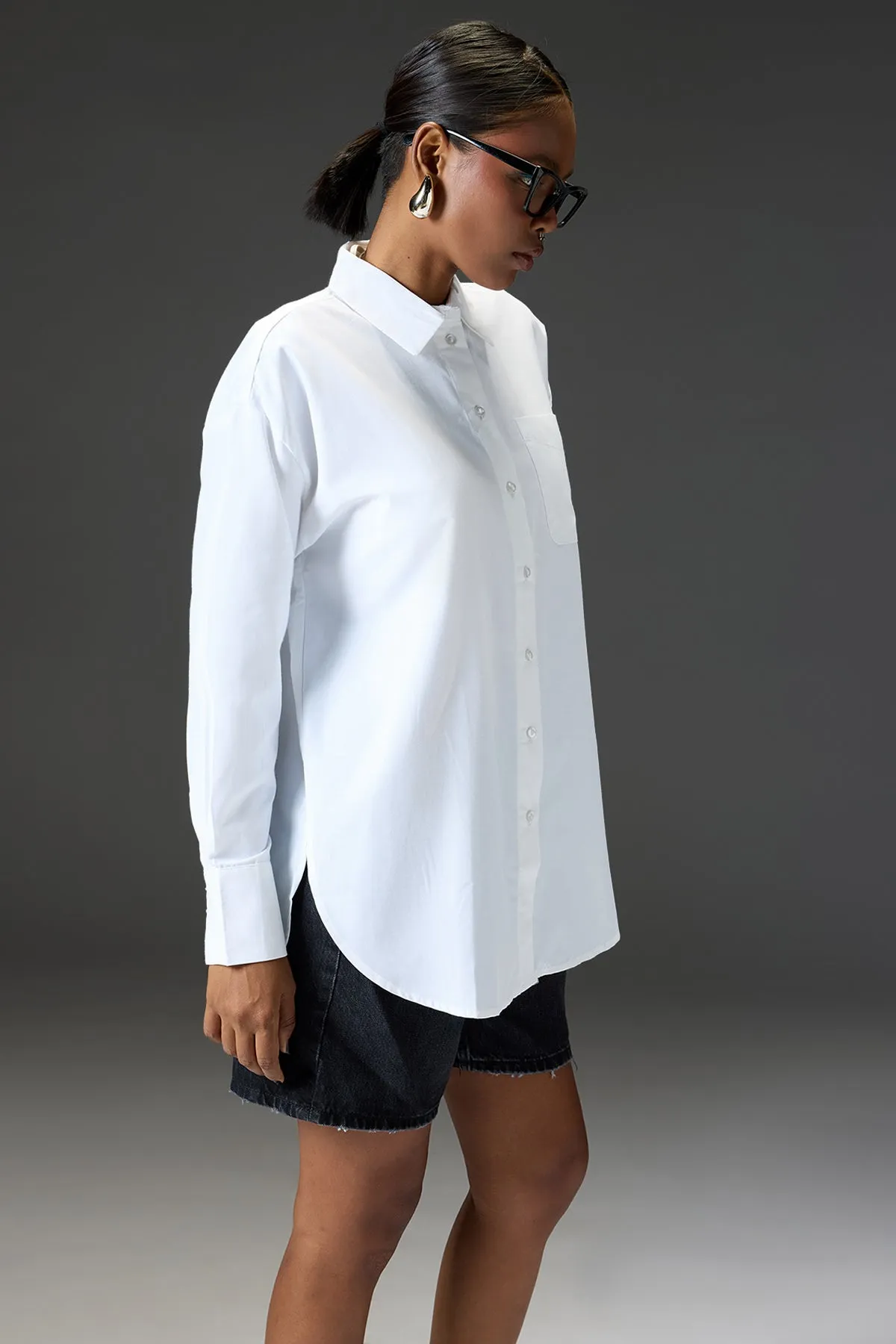 Lucent White Oversize Shirt