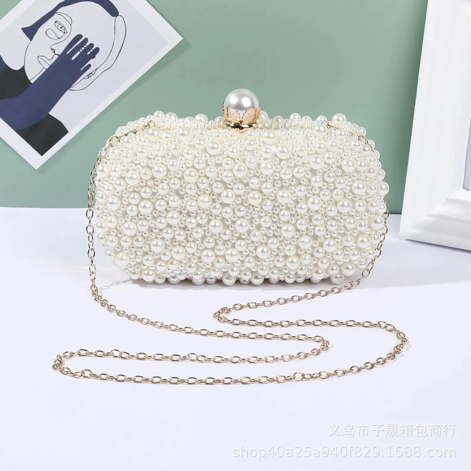 Luxury Crystal Beaded Evening Clutch Bag