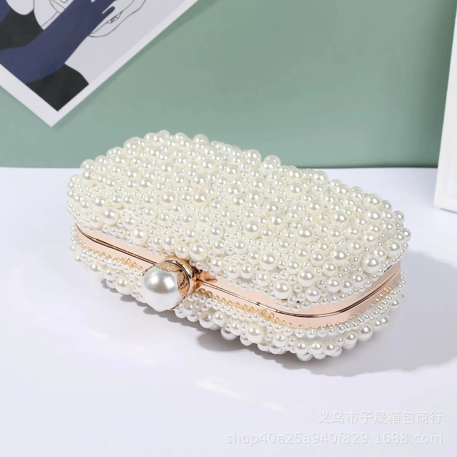 Luxury Crystal Beaded Evening Clutch Bag