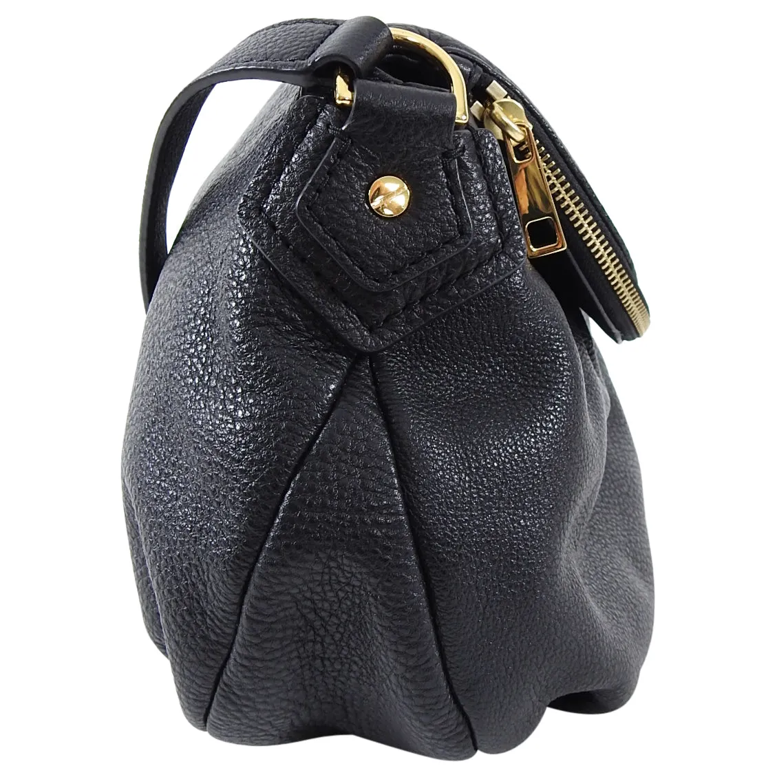 Marc Jacobs Black Grained Leather Crossbody Bag