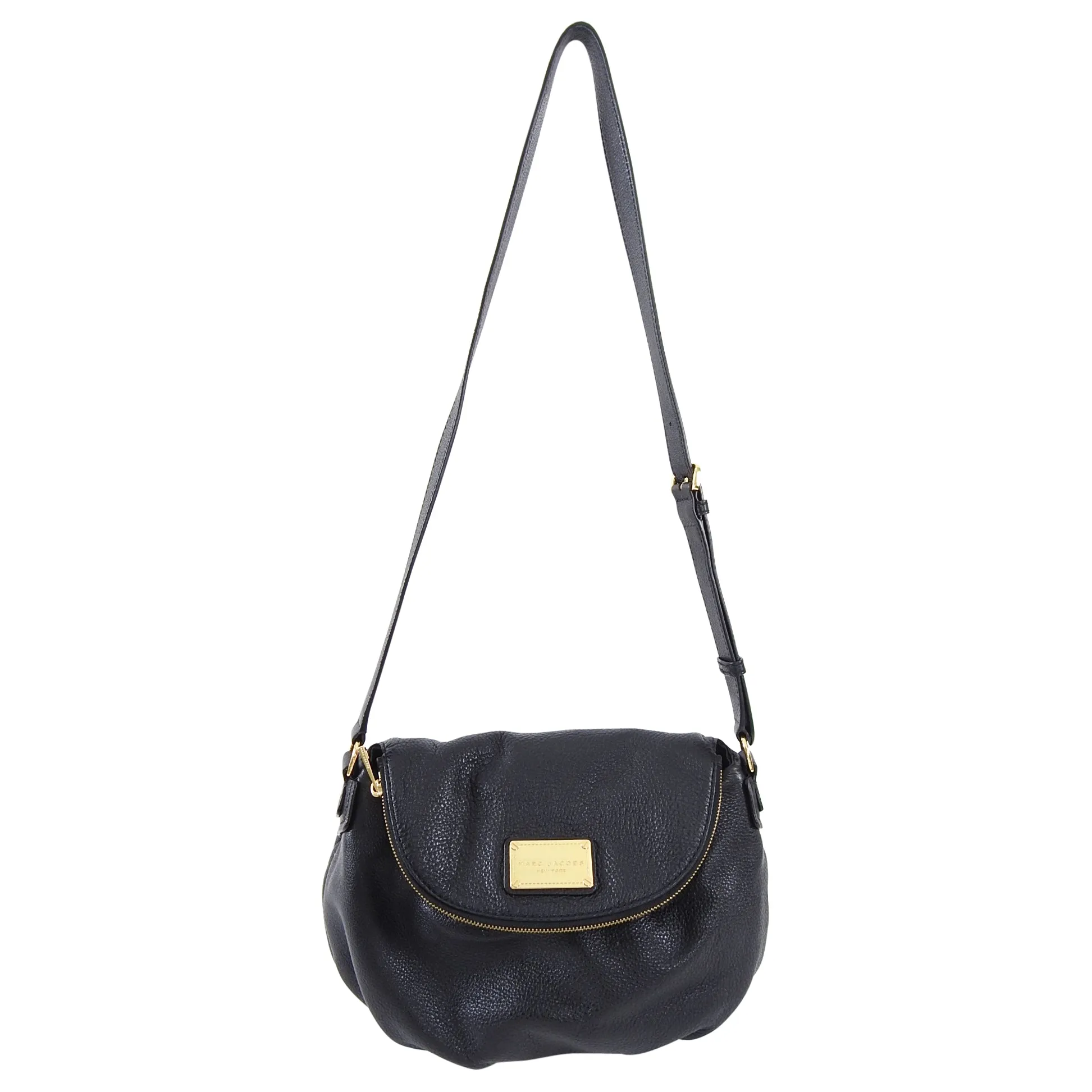 Marc Jacobs Black Grained Leather Crossbody Bag