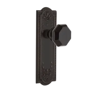 Meadows Long Plate with Black Waldorf Knob in Timeless Bronze