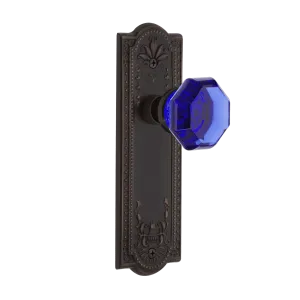 Meadows Long Plate with Cobalt Waldorf Knob in Timeless Bronze