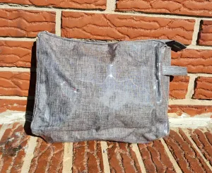 Medium Gray Vinyl Toiletry Pouch