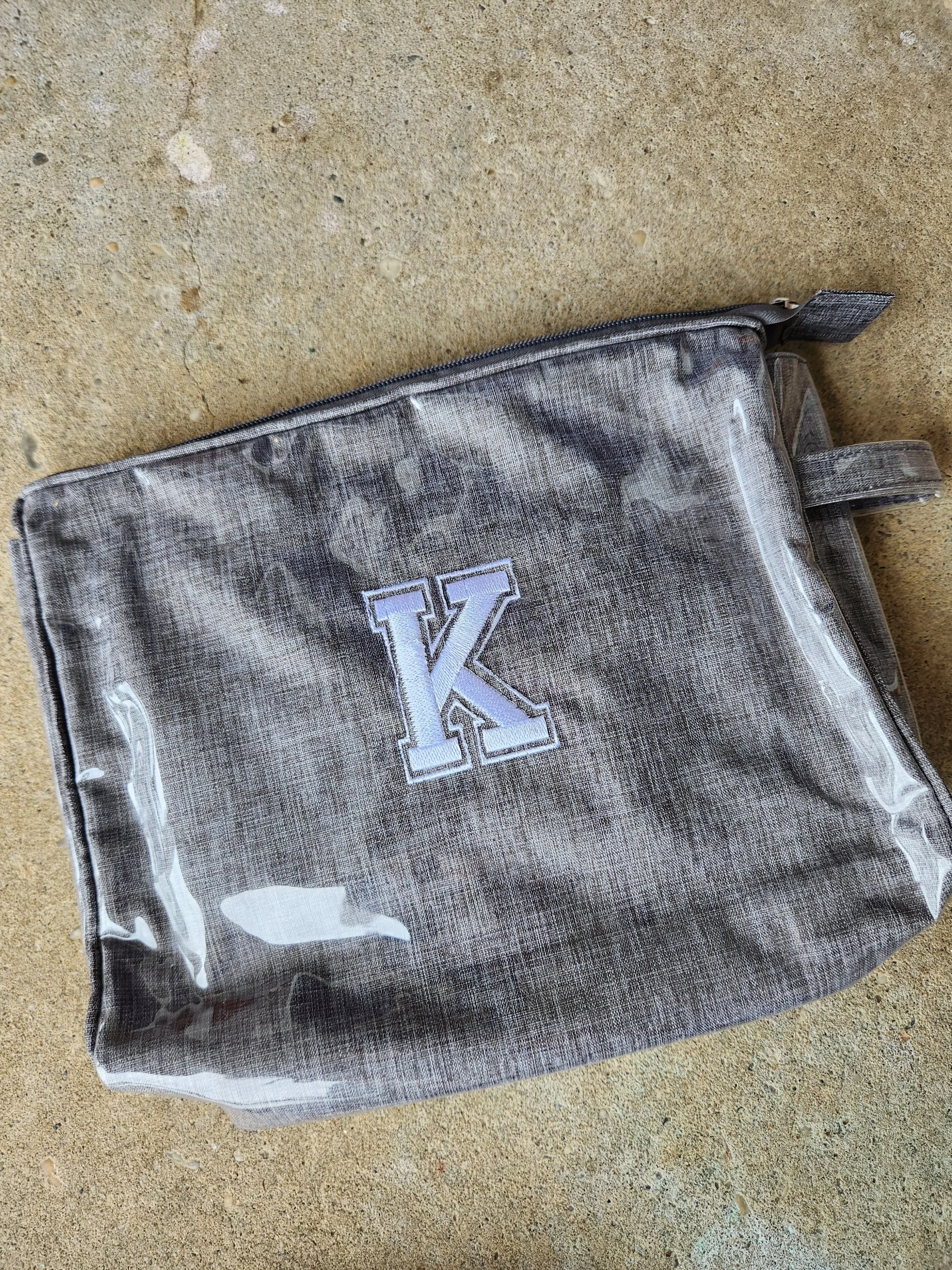 Medium Gray Vinyl Toiletry Pouch