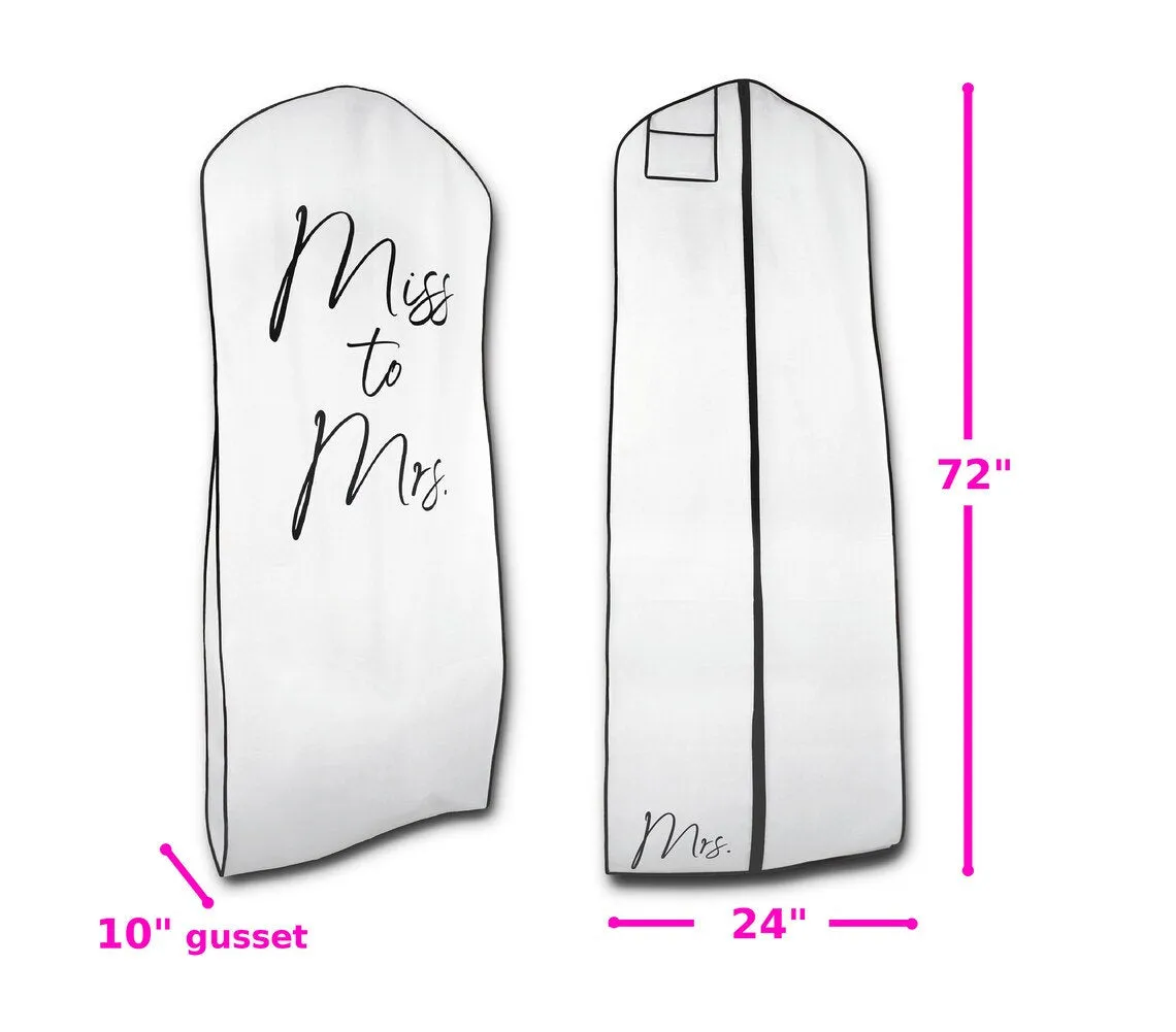 Miss To Mrs White Garment Bag