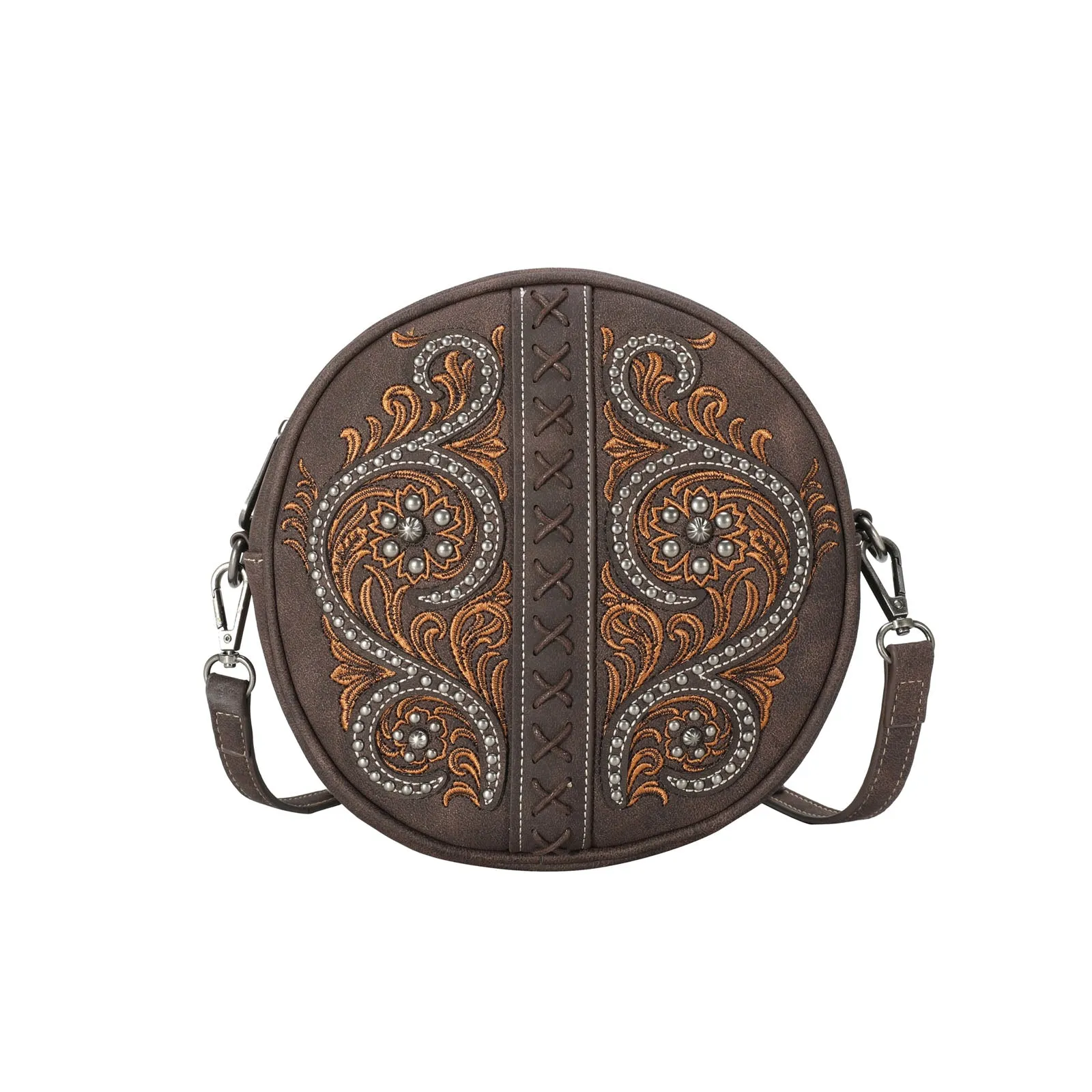 MW1076-118 Montana West Floral Embroidered Collection Circle Bag/Crossbody