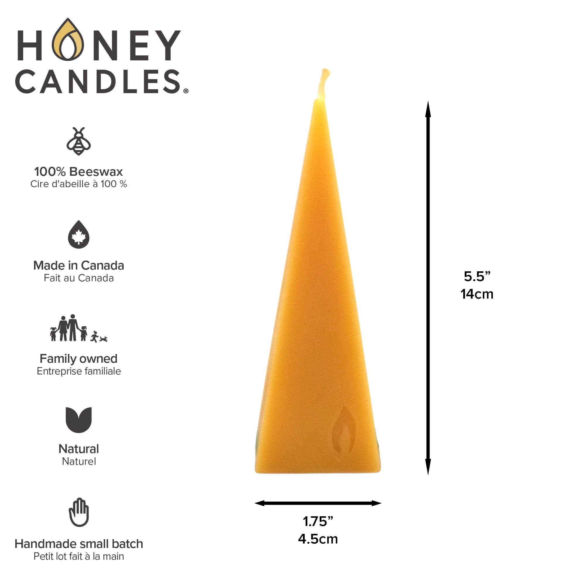 Natural Beeswax Pyramid Candle