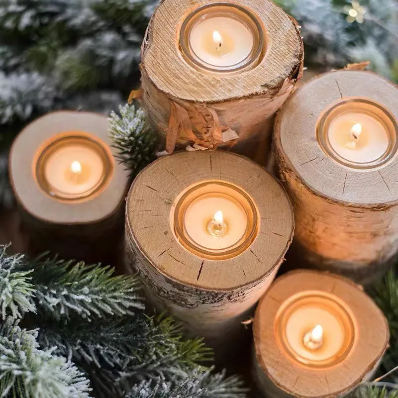 Natural Birch Candle Holder Table Decorations