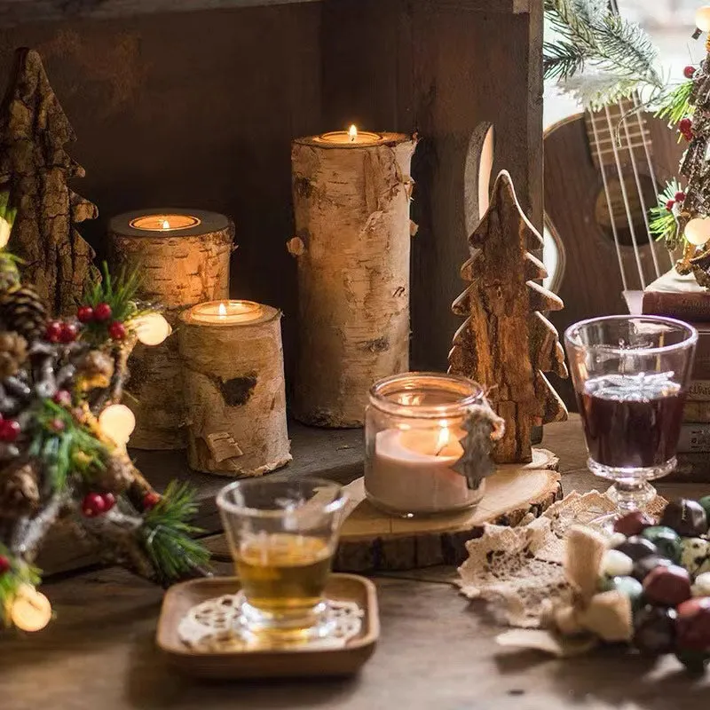 Natural Birch Candle Holder Table Decorations