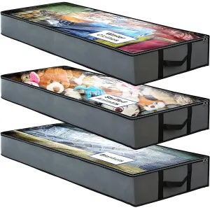 NestNeatly SmartCube Underbed Storage Bag 3 Large Storage Compartments