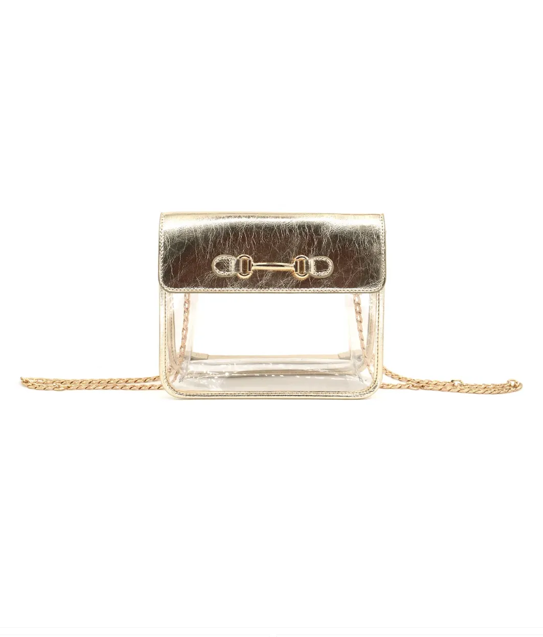 NEW!! Bag Check Clear Crossbody in Gold