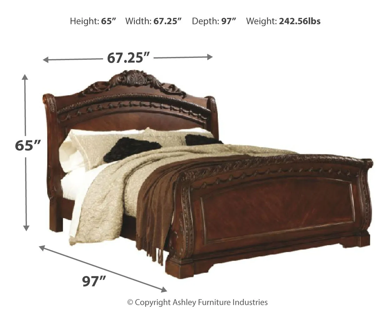 North Shore Queen Sleigh Bed with Dresser