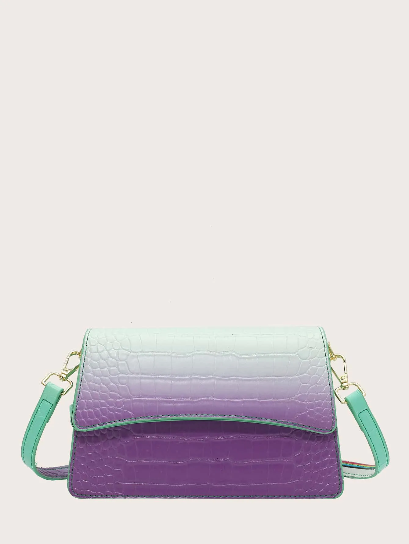 Ombre Croc Embossed Crossbody Bag