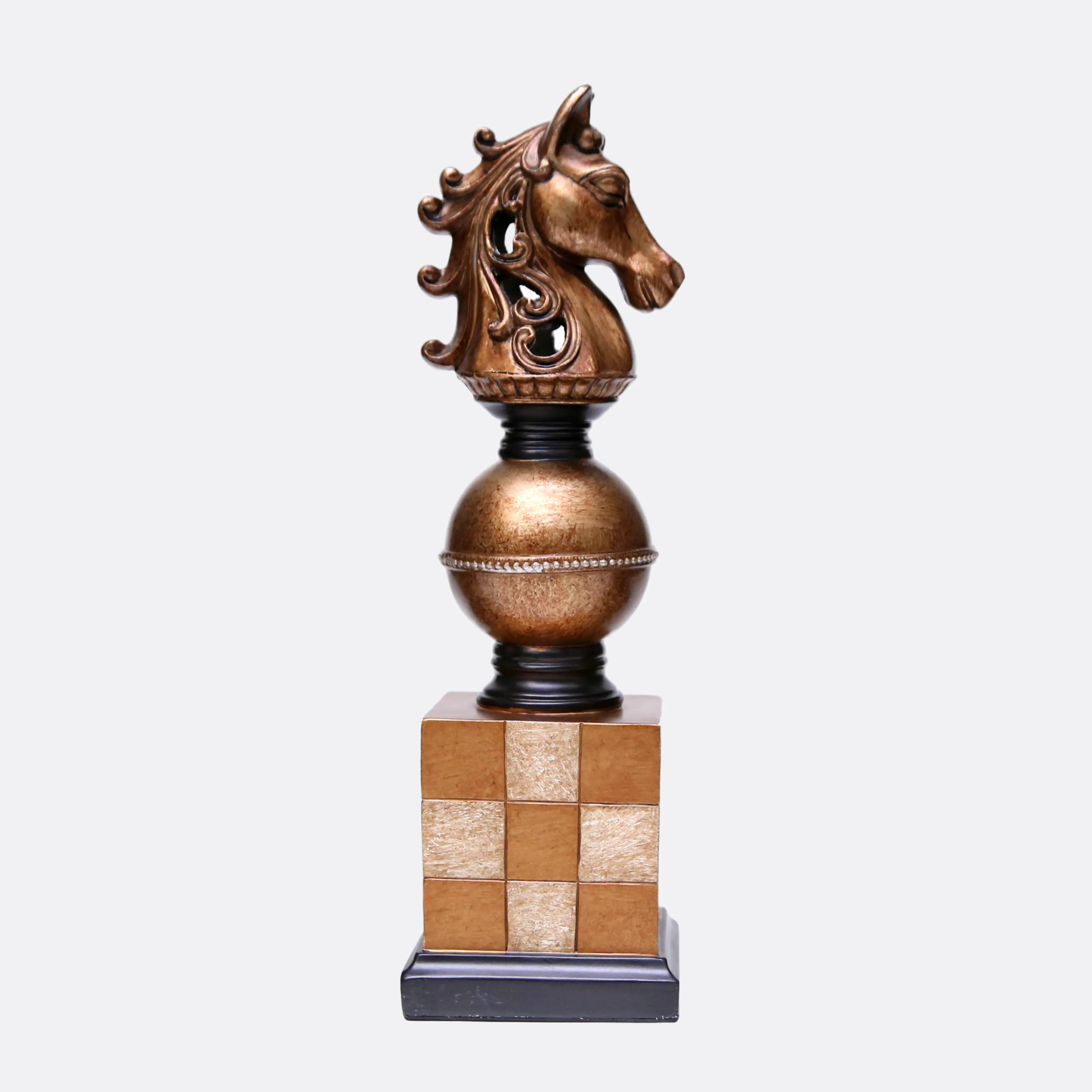 Ornamental Chess Sculptures (Set of 3)