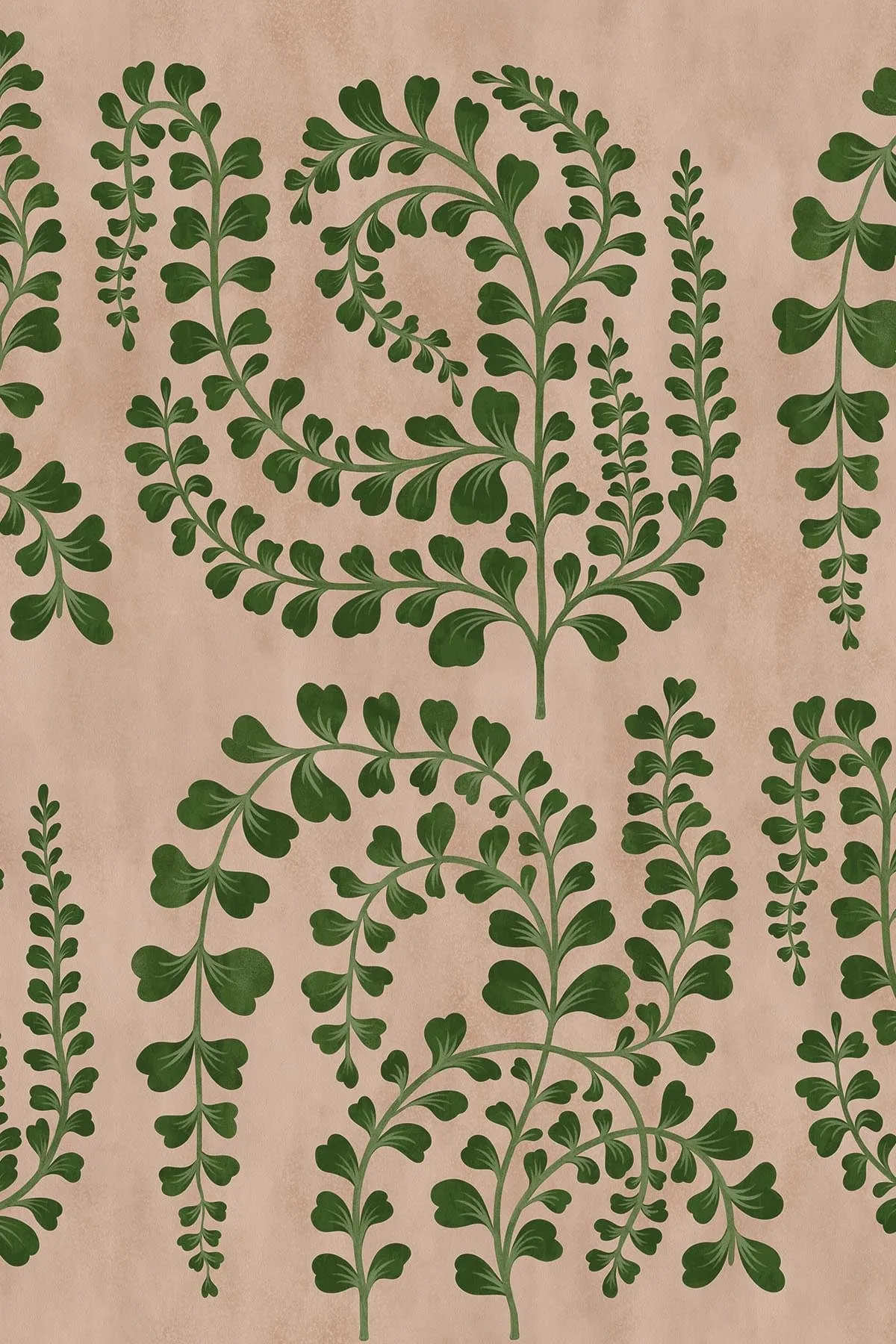 Ornamental Leaves Warm Beige