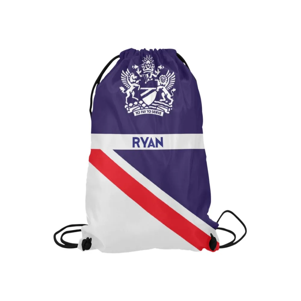 Personalised Vintage Airline Drawstring Bags  (Model 1604) (Small)