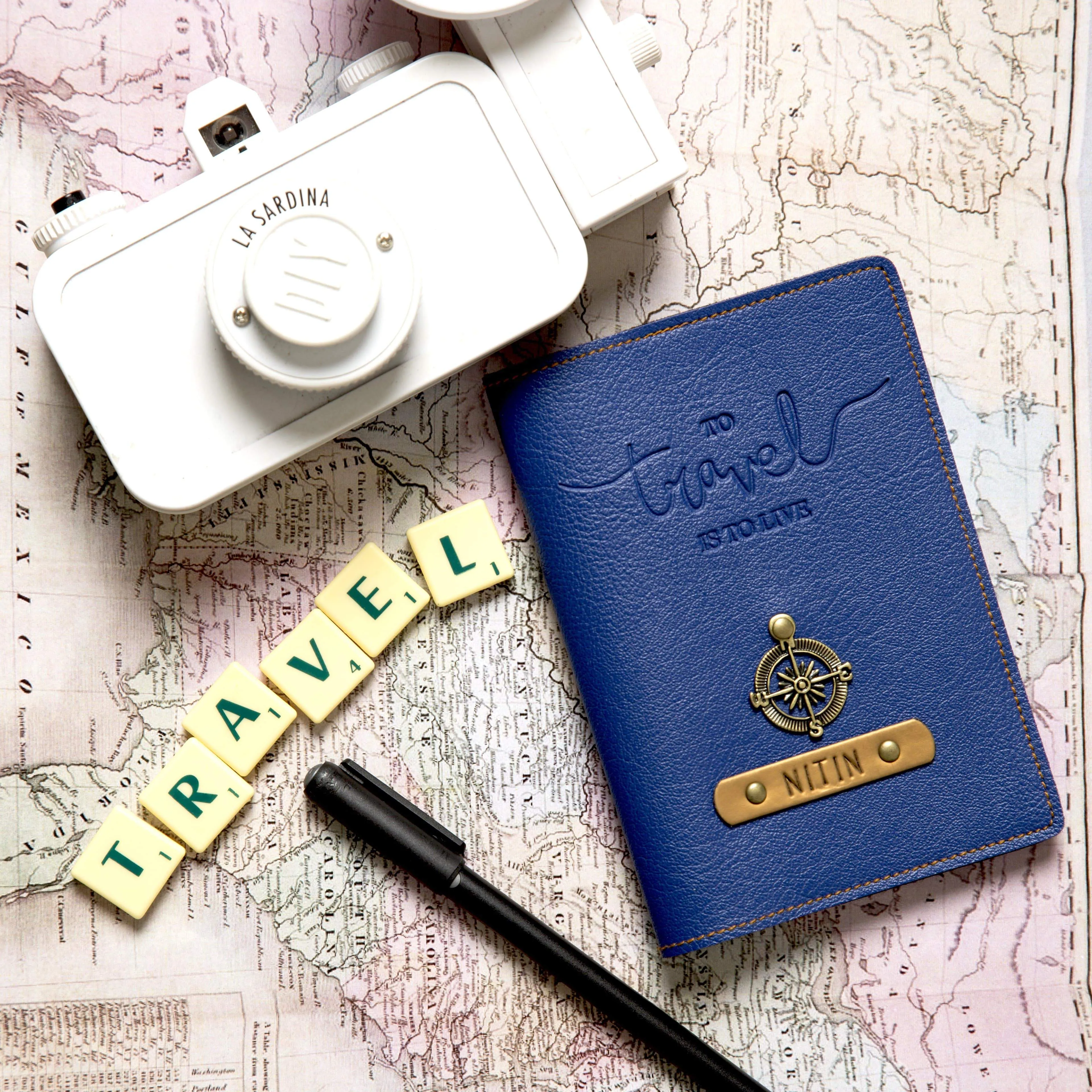 Personalized Passport Cover - Travel is to Live