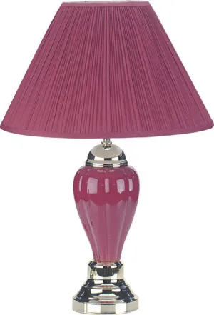 Pottery Burgundy Table Lamp