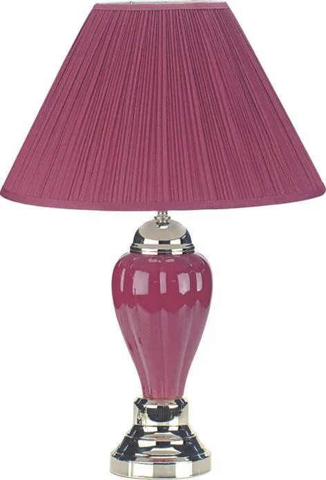 Pottery Burgundy Table Lamp