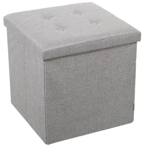 Pouffe Alexandra House Living Grey Polyester Textile 45 x 45 x 45 cm Foldable