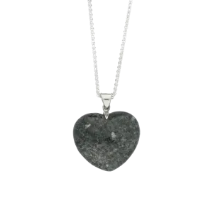 Preseli Bluestone Necklace Carved Heart Medium Silver