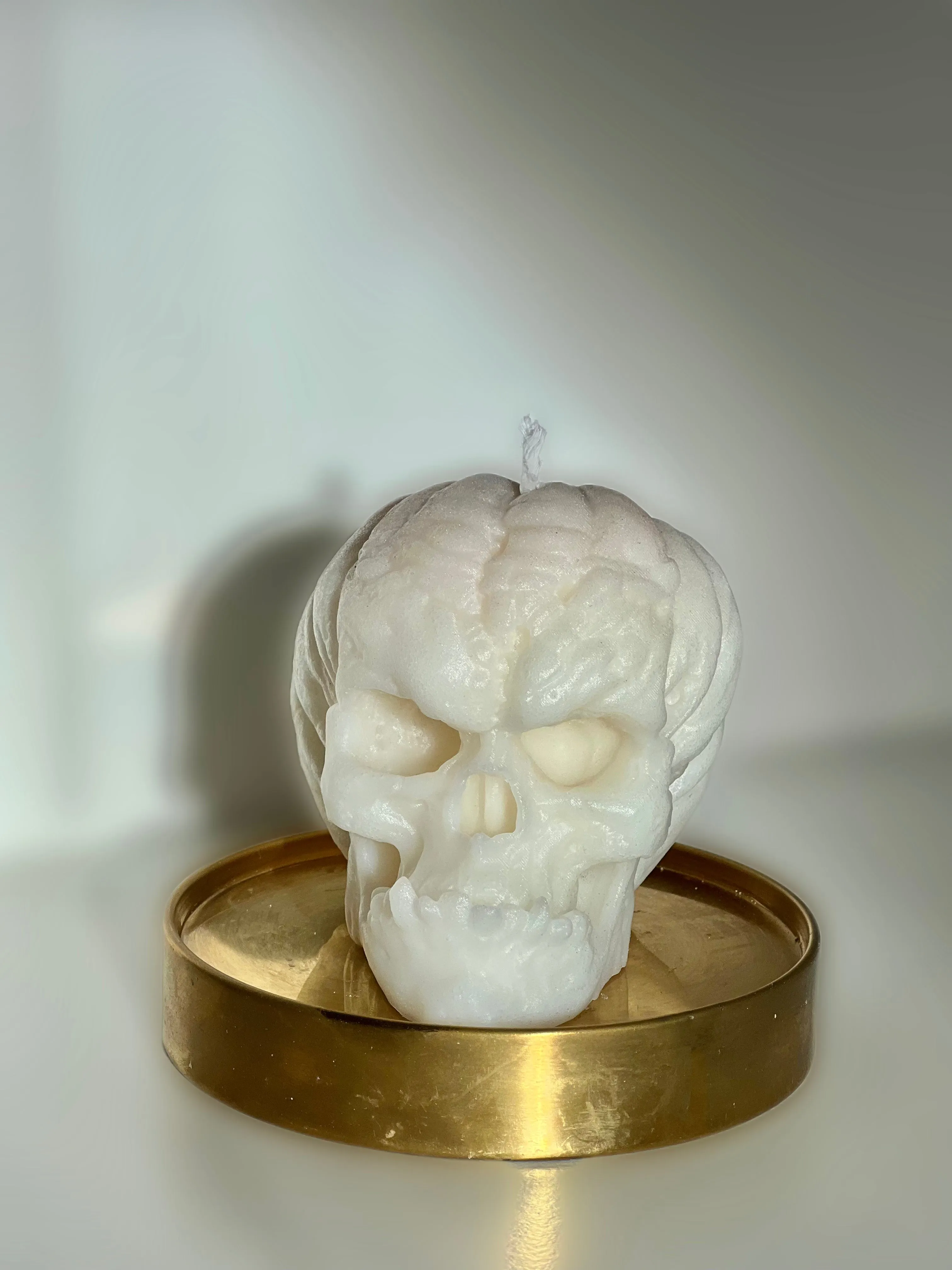 Pumpkin Skull Candle