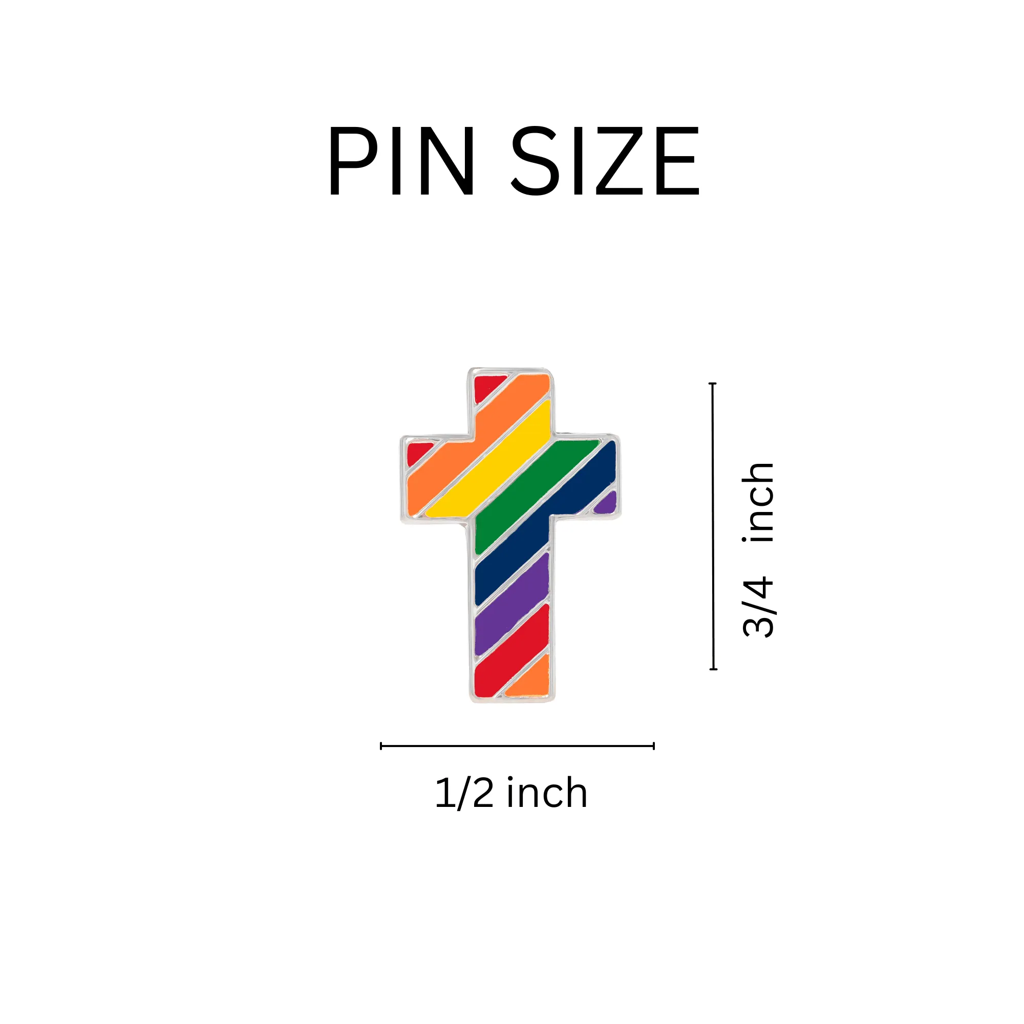 Rainbow Cross Shaped Pins