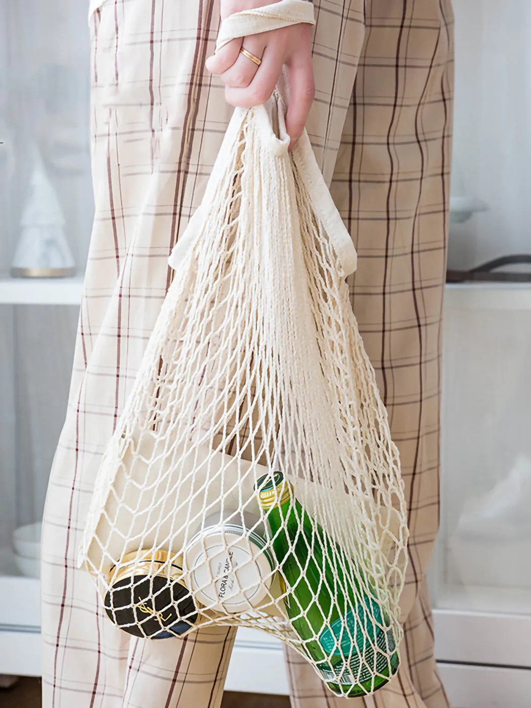 Reusable Washable Cotton Net Shopping Tote Bag