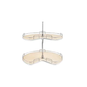 Rev-A-Shelf / 53472-32MP-1 / Solid Surface 2-Shelf Kidney-Shaped Lazy Susan for Corner Base Cabinet