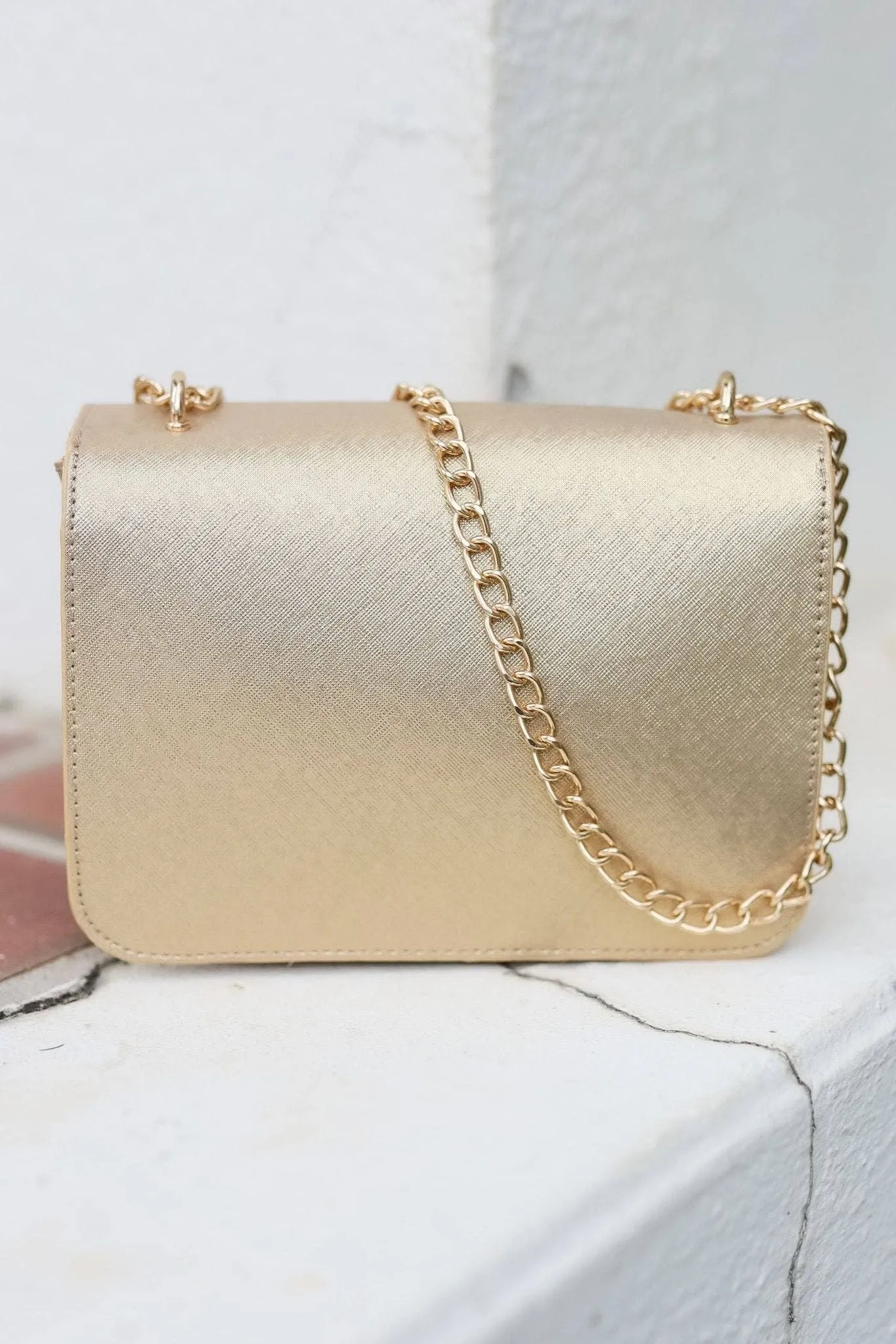 Rory Crossbody Gold Saffiano