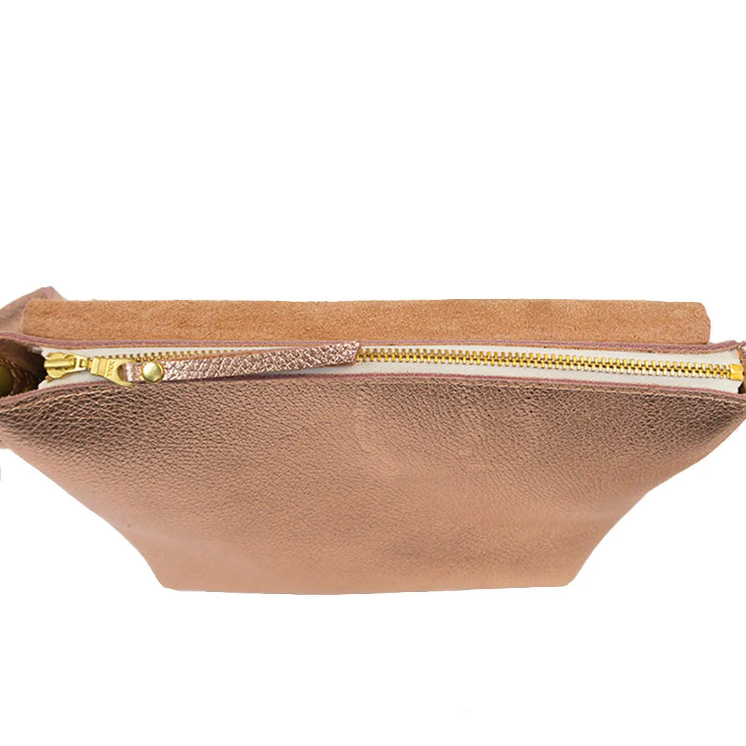 ROSE-GOLD ENVELOPE CROSSBODY