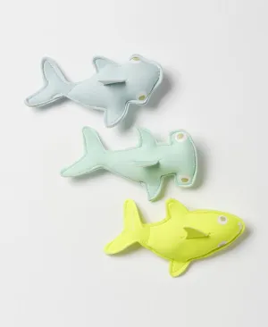 Salty the Shark Dive Buddies | Aqua Neon Yellow Set of 3