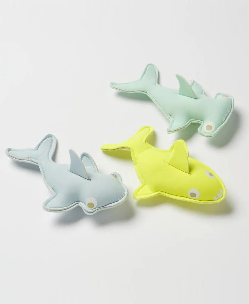 Salty the Shark Dive Buddies | Aqua Neon Yellow Set of 3