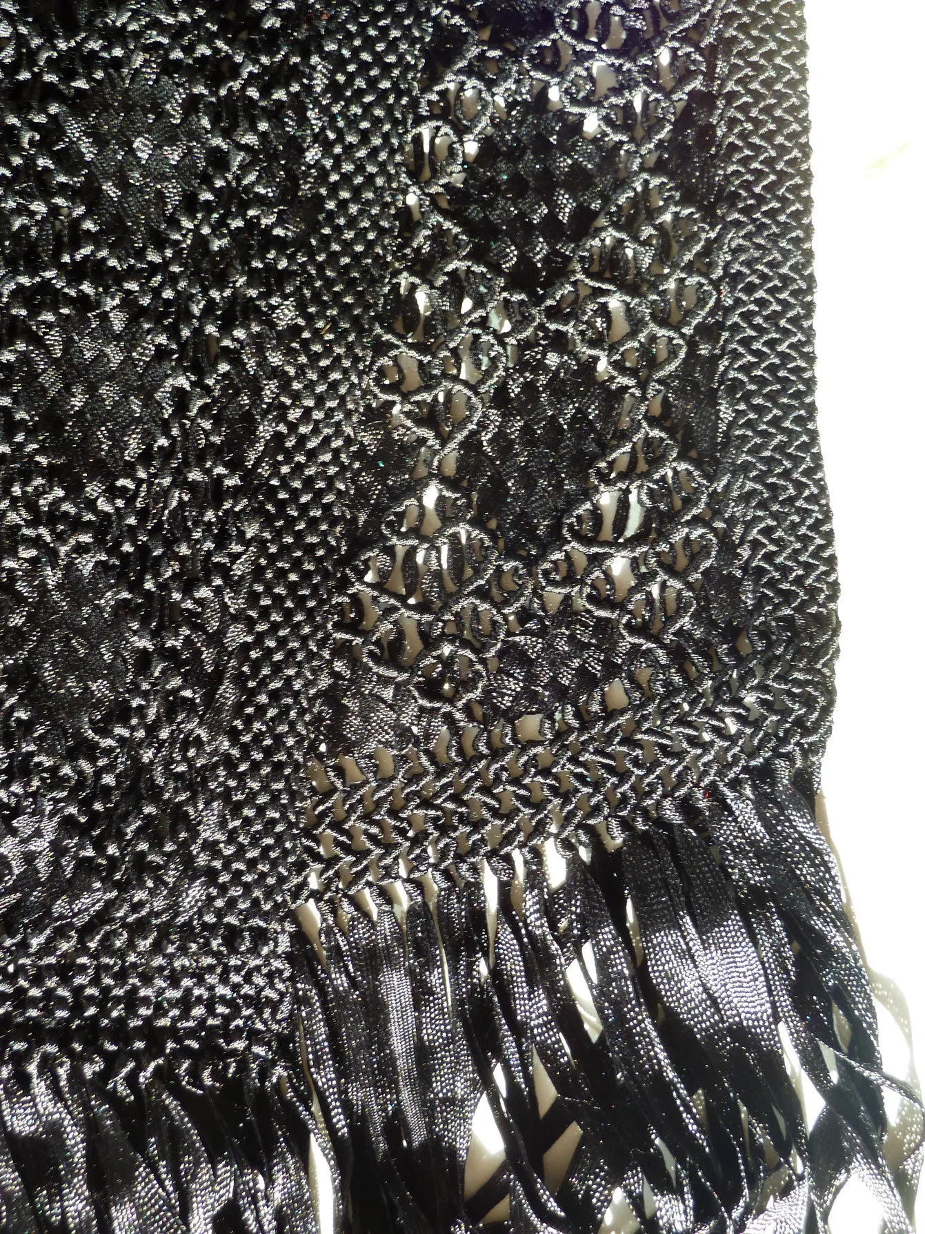 SILK MACRAME TRIANGLE SHAWL