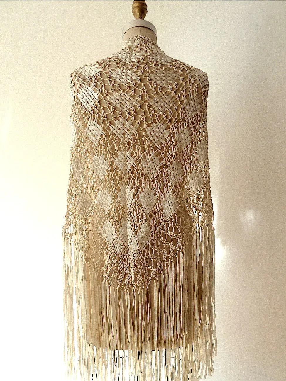 SILK MACRAME TRIANGLE SHAWL