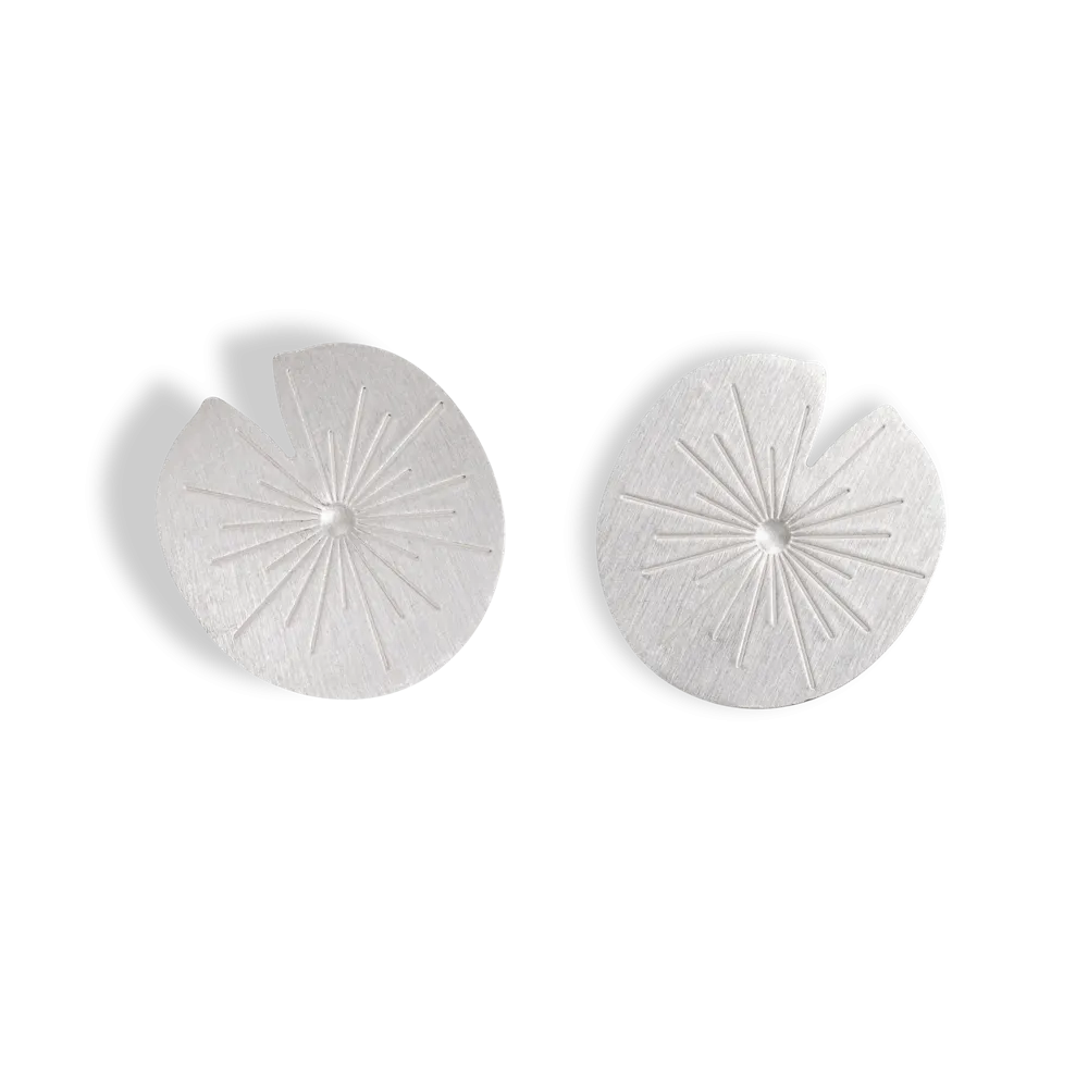 Single Lilly Pad Post Earrings