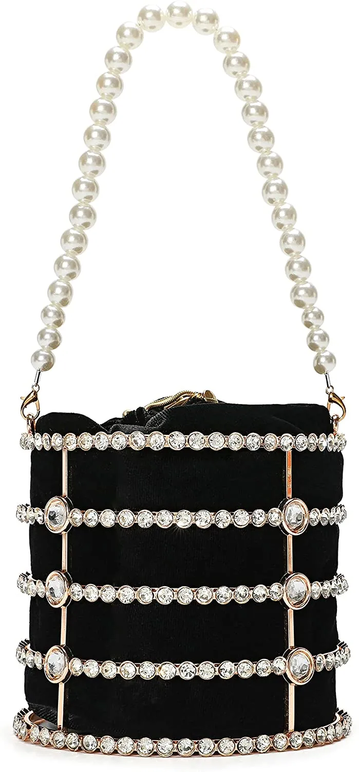 Small Apricot Clutch  Sparkly Pearl Diamond Handbag