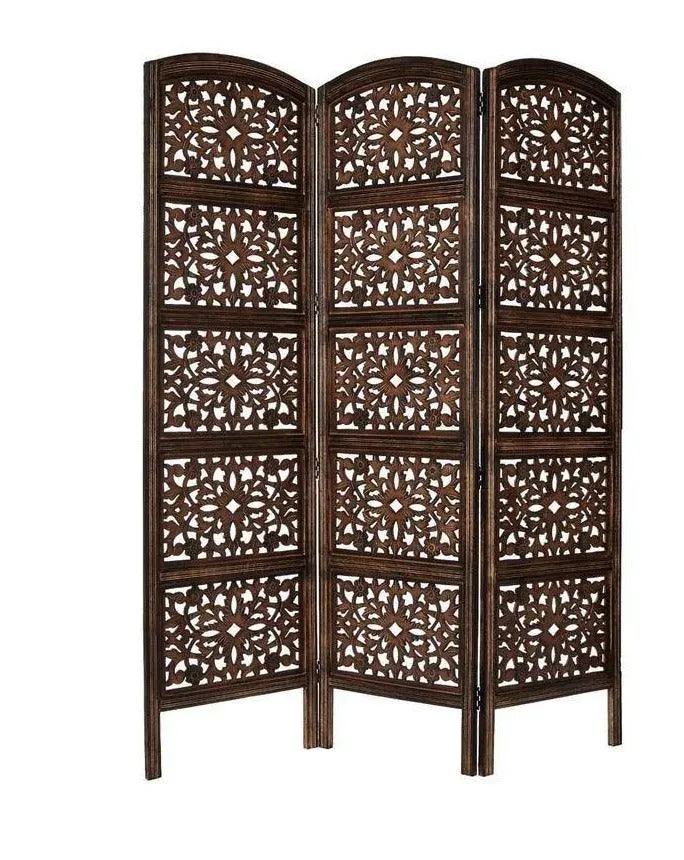 Solid Wood Room Divider in Brown Color