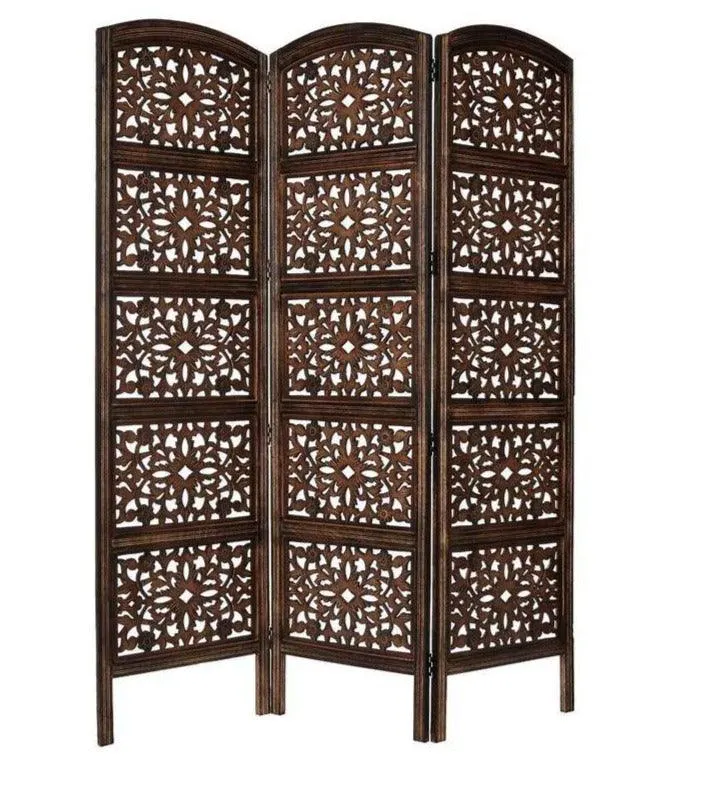 Solid Wood Room Divider in Brown Color