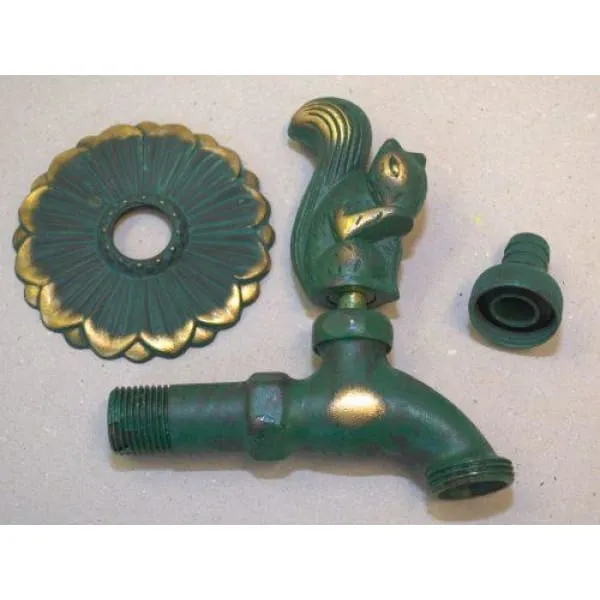 Squirrel Ornamental Verdigris Garden Tap