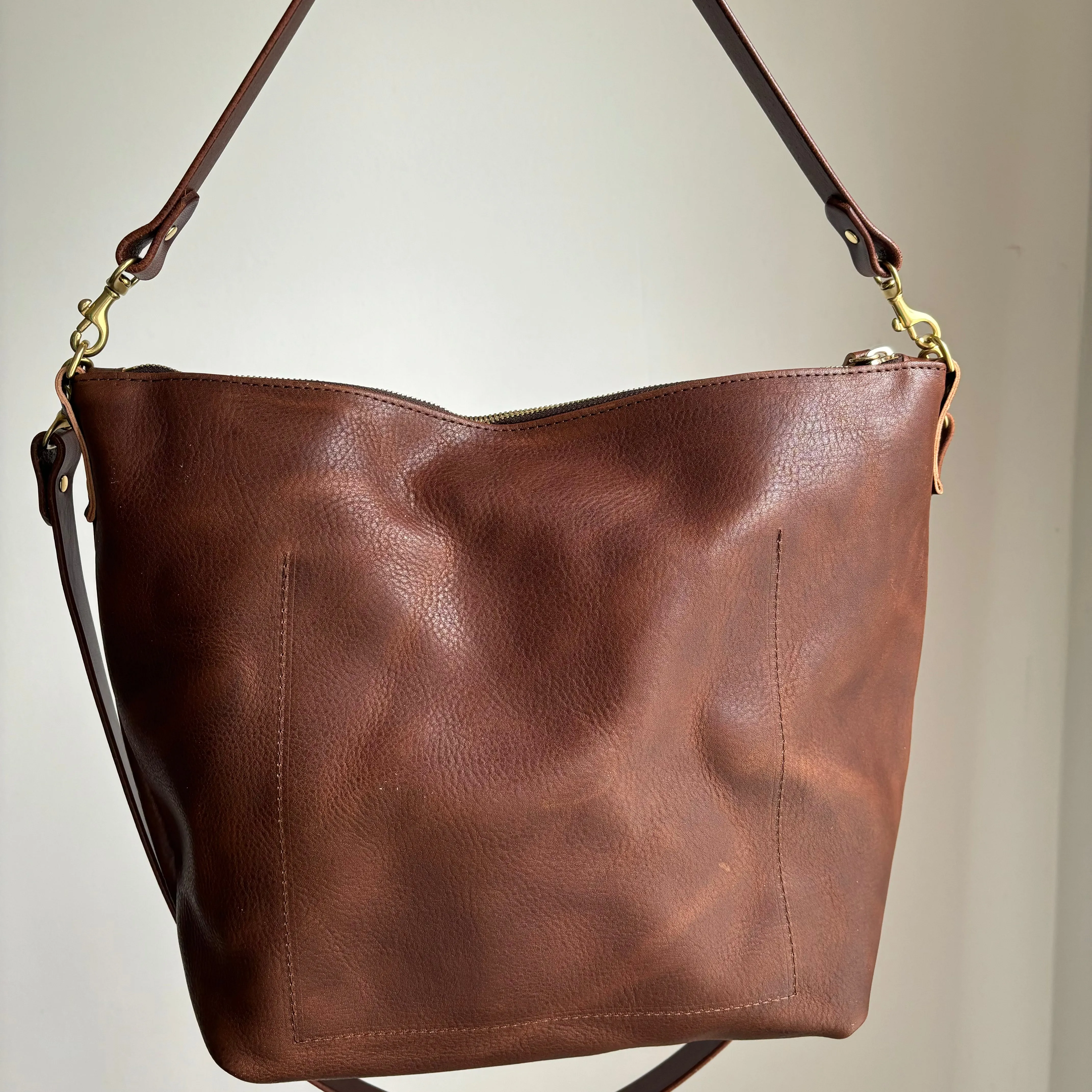 SUMMER SECONDS SALE - Large Slouchy Hobo Crossbody - Brown Pebble No. 2