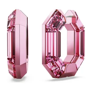 Swarovski Part of the Lucent Collection Women's Pink Octagon-Shaped Crystals Small Hoop Earrings - 5680783