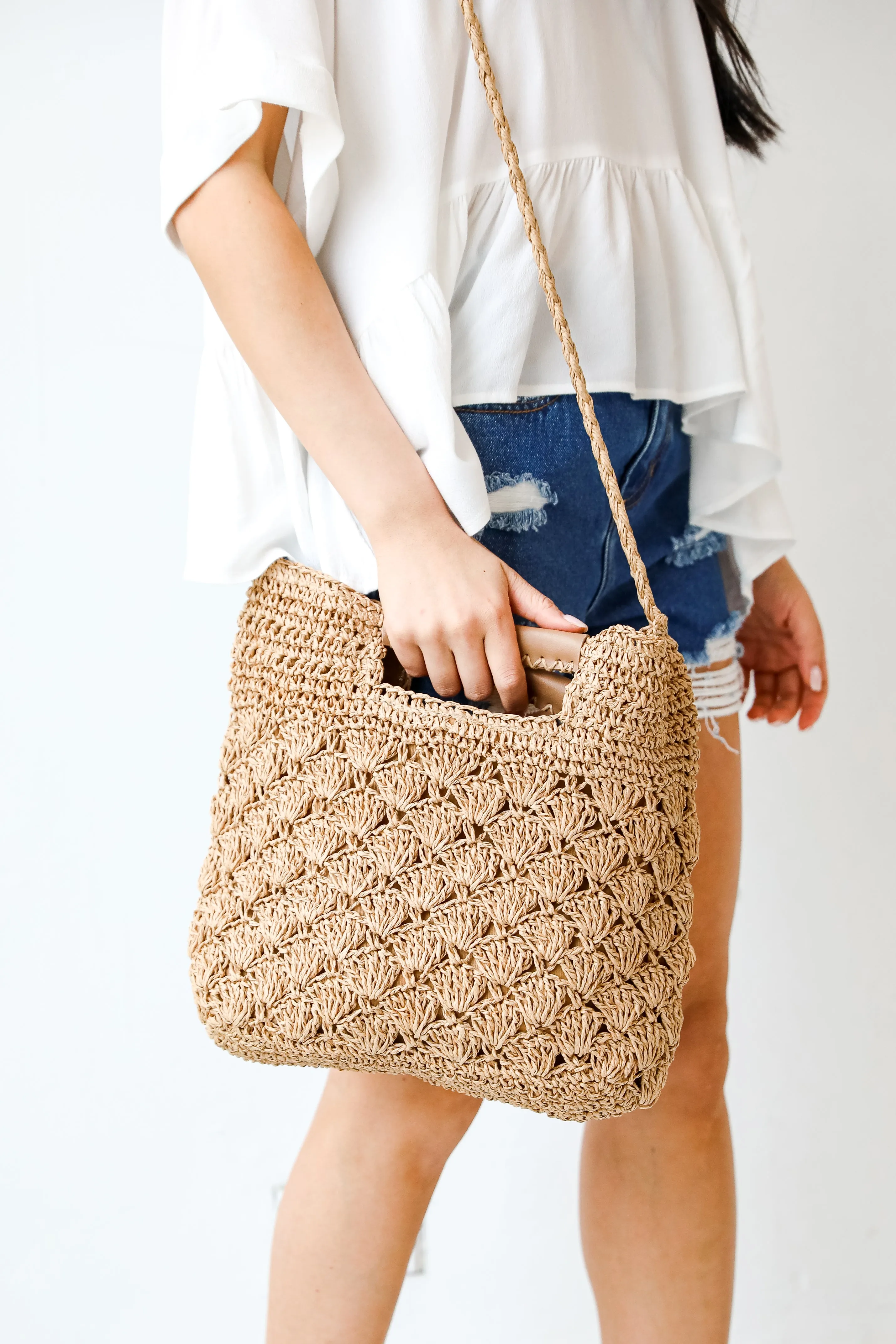 Time For Vacay Straw Crossbody Bag