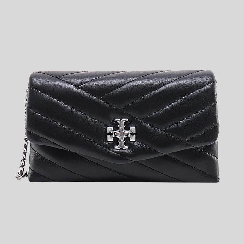 TORY BURCH Kira Chevron Chain Wallet Black 90343