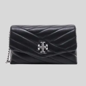 TORY BURCH Kira Chevron Chain Wallet Black 90343