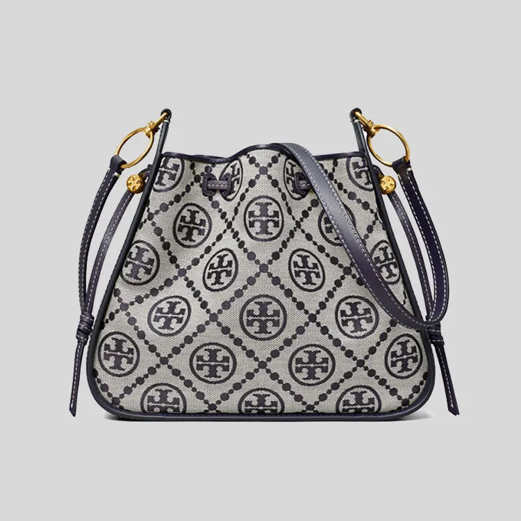 TORY BURCH T Monogram Jacquard Bell Bag Tory Navy 139098