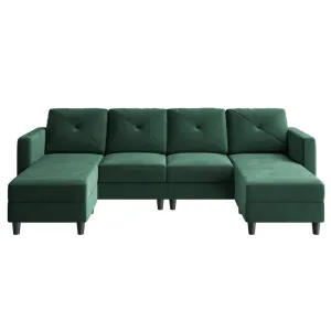 U Shaped Sectional Couch Upholstered Sofa Couch with Chaise